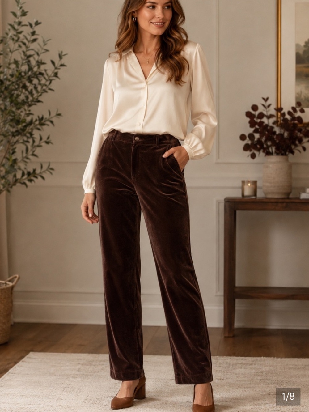 A New Day High Rise Velvet Trousers. NWT
